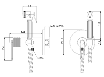 Гигиенический душ Daniel Brooklyn BY645DCZDP золото брашированное
