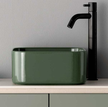 Раковина накладная Cielo Shui Comfort MILAQ AL 25 см зеленый