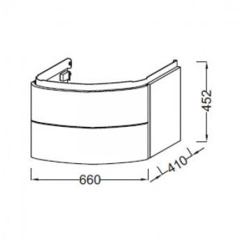 Тумба под раковину 65 см Jacob Delafon Presquile EB1103-N21 серый титан лак