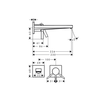 Смеситель для раковины Hansgrohe Tecturis E 73051700 белый