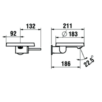 Смеситель для раковины настенный Laufen Kartell 3.1133.7.004.120.1 хром