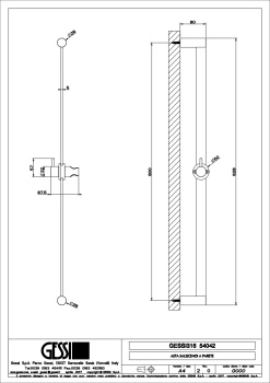 Штанга для душа Gessi Gessi316 54042.707 Black Metal Brushed PVD