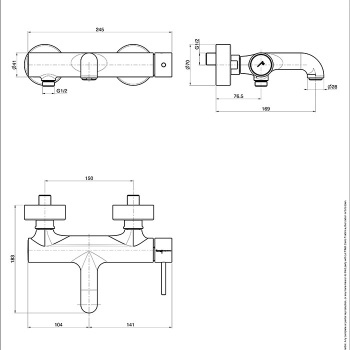 Смеситель для ванны Fima Carlo Frattini Spillo Up настенный, хром F3034/1NCR