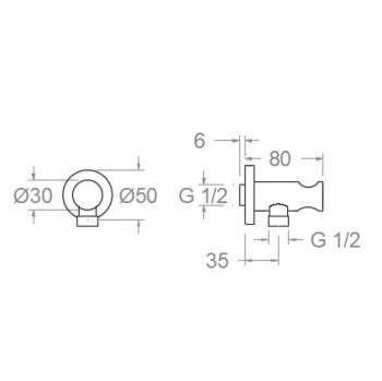 Держатель лейки Ramonsoler встраиваемый круглый чёрный 3796NM