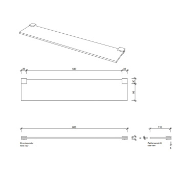 Полочка стеклянная Decor Walther Corner GLA60 60x12 золото 561020