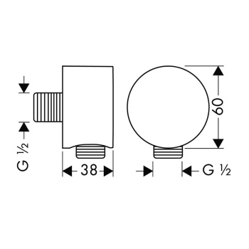 Шланговое подсоединение Axor Starck Fixfit 1/2, шлифованный черный хром 27451340