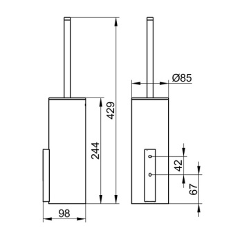 Туалетный ершик Keuco Edition 400 11564059000 никель шлифованный