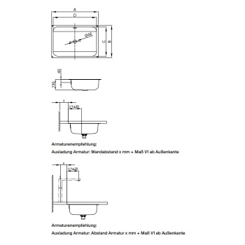 Раковина встраиваемая под столешницу Bette One A135-000