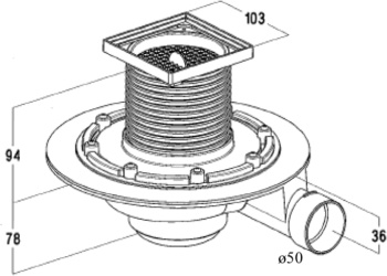 Душевой трап Radaway 023-TBS19