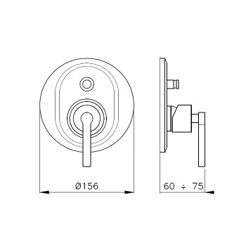Смеситель для душа Nicolazzi  Внешняя часть встраиваемого с переключате 3796EXTCR29M