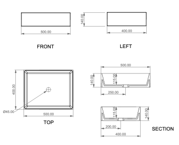 Раковина накладная 50x40 см GSG Ceramic Design Zenith ZELAVFS50000 белый глянцевый