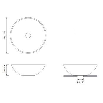 Раковина Moma Gold1 400х150 для установки на столешницу, с донным клапаном, белый матовый GLD0475.MWS