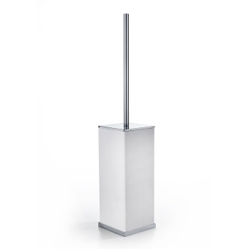 3SC Mood Deluxe White Туалетный ёршик, напольный, композит Solid Surface, цвет: белый матовый/хром  MDW17ASL