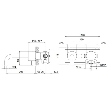 Смеситель для раковины Fantini Af/21 27 02 A613B хром