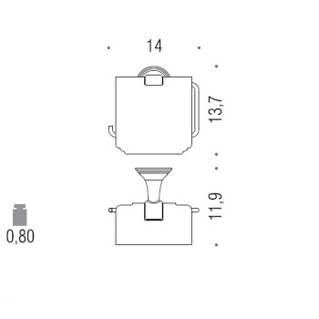 Держатель для бумаги с крышкой Colombo Hermitage PVD золото B3391.HPS