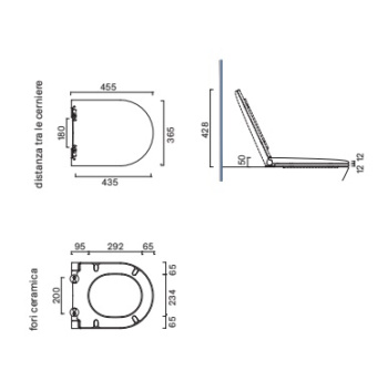 Сиденье для унитаза 45×36 Catalano COMFORT с микролифтом Bianco lucido 0951500001
