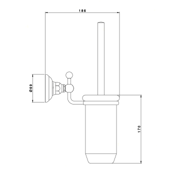 Туалетный ёршик настенный Nicolazzi Accessori тёмная бронза/белый 1490DB