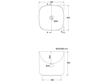 Раковина накладная Scarabeo MOON 5503