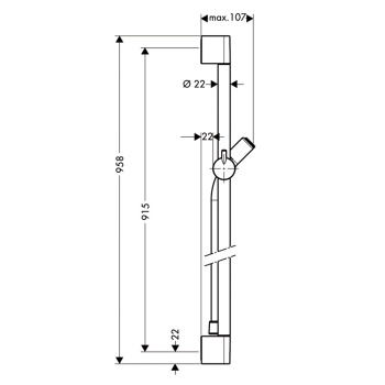 Душевая штанга hansgrohe Unica C 27610000 90 см со шлангом