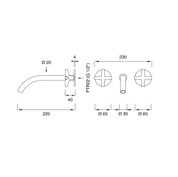 Смеситель для ванны CЕА Design Cross CRX 17 S сталь