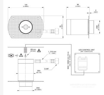 Скрытая часть для верхнего душа CEA Design INC 18