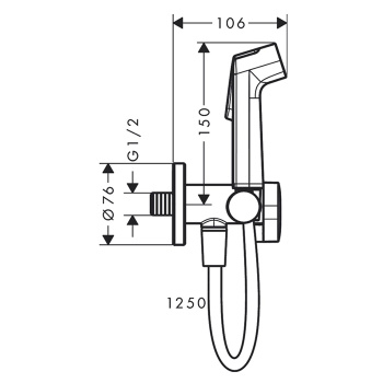 HG Гигиенический душ S 1 jet EcoSmart+ с запорным вентилем хром