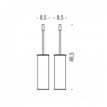 Туалетный ёршик Colombo Plus напольный, чёрный матовый W4961.NM