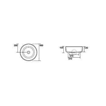 Раковина чаша Kerasan Nolita d 40 h 15, итель, Verde muschio 534411