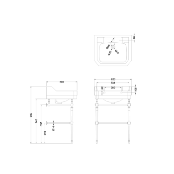 Полотенцедержатель Burlington Edwardian T23A-S CHR