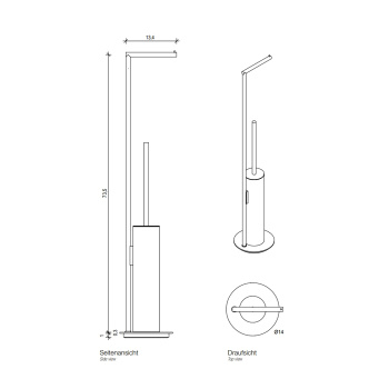 Напольная стойка с ершиком и бумагодержателем Decor Walther Mikado SBK сталь матовая 522376