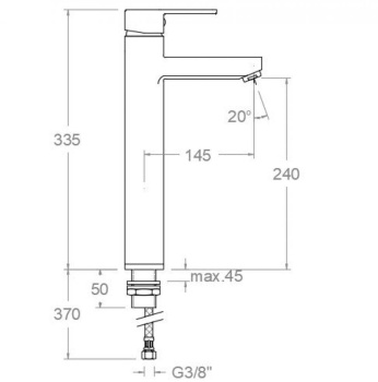 Смеситель для раковины Ramonsoler Drako однорычажный l, черный 3310NM
