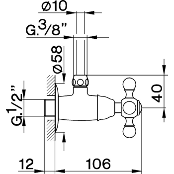 Угловой вентиль Cisal Components 1/2 , хром AR00146021 Акция