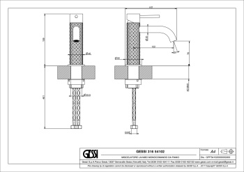 Смеситель для раковины Gessi 54102.726 бронза