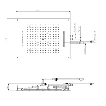 BOSSINI DREAM/4 Верхний душ 570x470 мм, с 4 LED RGB, 4 режима (дождь, каскад, водопад, туман) блок п