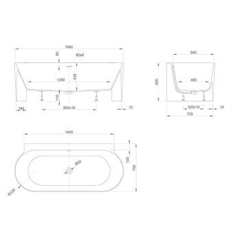 Ванна из искусственного камня KNIEF Coast 170x75 0600-710-01