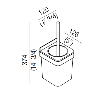 Туалетный ёршик Agape Memory, подвесной, глянец AMEM855AZ