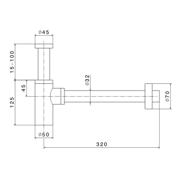Сифон для раковины под донный клапан Newform Accesssori L=300 мм, хром 218.21.018