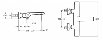 Смеситель термостатический для ванны Jacob Delafon Avid E97386-BN