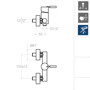 Смеситель для душа Ramonsoler Atica 7508S