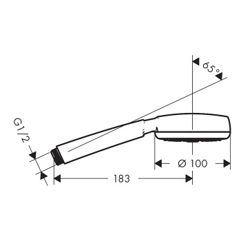 HG Crometta Ручной душ 100 1jet (Rain), цвет: белый/хром