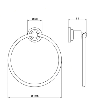 Полотенцедержатель кольцо Nicolazzi Accessori тёмная бронза 1485DB