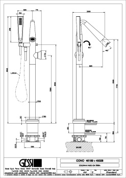 Смеситель для ванны Gessi 45028.030 Copper PVD