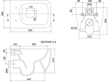Унитаз подвесной Scarabeo Teorema 2.0 5126/CL49* с креплениями