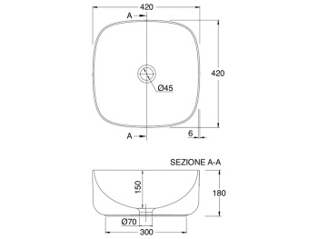 Раковина накладная Scarabeo MOON 5501