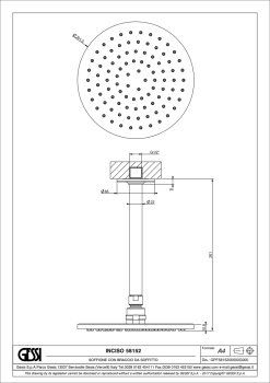 Верхний душ Gessi Inciso 58152.149 Finox Brushed Nickel
