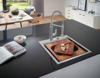 Мойка GROHE из нержавеющей стали с корзинчатым вентилем, 48,2 см, K800 31583SD0