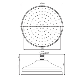Верхний душ из латуни Fima Carlo Frattini Wellness 300, золото F2371/2OR