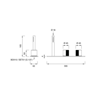 Смеситель для ванны CЕА Design Duet DET 31 S сталь