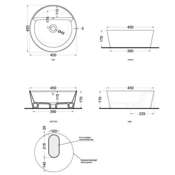 Раковина накладная Cielo Era Handy HALAT45SF CO 45 см красный
