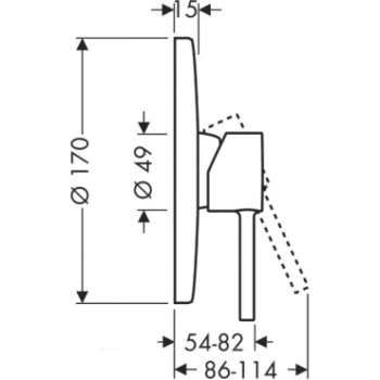 Axor Starck Смеситель для душа, встраиваемый, цвет: шлифованный черный хром 10616340